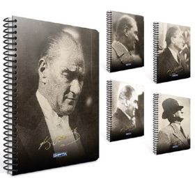 Gıpta 2605 Atatürk Spiralli Karton Kapak A4 80 Yp Çizgili Defter