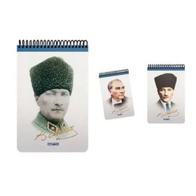Gıpta 2612 Atatürk Spiralli Karton Kapak A5 100 YP Kareli Bloknot