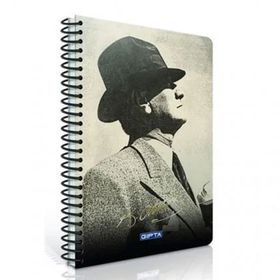 Gıpta 2650 17 24 100 Yaprak Atatürk Spiralli Sert Kapak Çizgili Defter