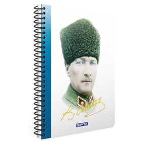 Gıpta 2654 Atatürk Spiralli Sert Kapak A4 Kareli Defter