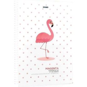 Gıpta 3 Magenta Flamingo Spiralli Plastik Kapak 80 Yaprak 19X26 Kareli Defter