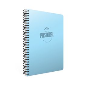 Gıpta 3250 Pastoral 17x24 60 Yaprak Plastik Kapak Spiralli Kareli Mavi Defter
