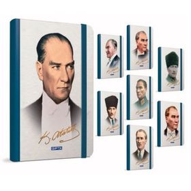 Gıpta 3417 Atatürk İplik Dikişli Sert Kapak Defter A6 120 Yaprak Çizgili Standart