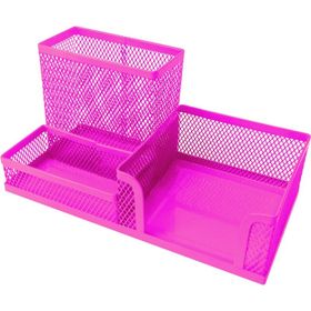 Gıpta 3`lü Metal File Pembe Masa Kalemlik Seti