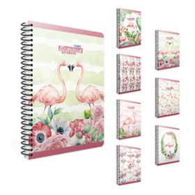 Gıpta 4171 Flamingo Spiralli Karton Kapak 19x26 cm 100 Yaprak Çizgili Defter
