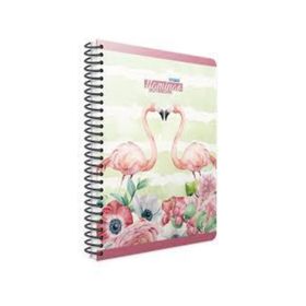Gıpta 4173 Flamingo Spiralli Karton Kapak 17x24 cm 100 Yaprak Çizgili Defter