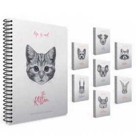 Gıpta 4682 Life Is Cool Spiralli Sert Kapak 19x26 cm 120 Yaprak Çizgili Karışık Renk 1 Adet Defter