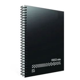 Gıpta 4931 Fresco A4 60 Yaprak Plastik Kapak Spiralli Kareli Siyah Defter