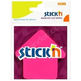 Gıpta 50 Yaprak 70 x 70 Stickn Ok Şekilli Pembe Not Kağıdı