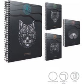 Gıpta 5879 Amazon Karton Kapak A4 80 Yaprak Kareli 4 Adet Spiralli Defter