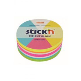 Gıpta 67x67 mm 250 Yaprak Stickn Neon Yuvarlak Yapışkanlı Bloknot