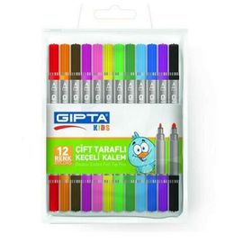 Gıpta 8697236990810 12 Renk PVC Çantalı Keçeli Boya Kalemi