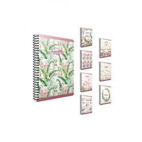Gıpta A4 80 Yaprak Çizgili Flamingo Spiralli Ofset Plastik Kapaklı Defter