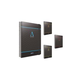 Gıpta Academia Spiralli Siyah Mavi Sert Kapak 120 Yaprak 17x24 Kareli Defter