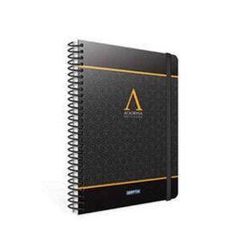 Gıpta Academia Spiralli Siyah Turuncu Sert Kapak 120 Yaprak 17x24 Çizgili Defter