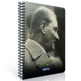 Gıpta Atatürk A6 80 Yaprak Kareli Spiralli Bloknot