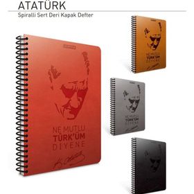 Gıpta Atatürk Spiralli Sert Kapaklı A4 120 Yaprak Kareli Defter
