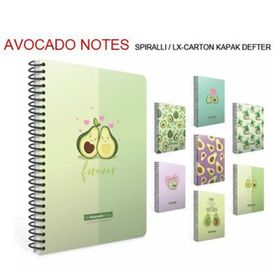 Gıpta Avocado Spiralli Karton Kapak 80 Yaprak A4 Kareli Defter