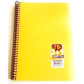 Gıpta Ayraçlı Tb A4 3+1 Pp Kapak 150 Yaprak Spiralli Defter