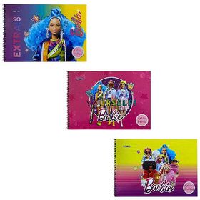 Gıpta Barbie 3'lü 25x35 cm Spiralli 15 Yaprak Resim Defteri