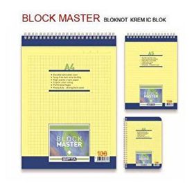 Gıpta Block Master A5 Spiralli Karton Kapak 100 Yaprak 6'lı Çizgili Not Defteri