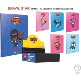 Gıpta Brawl Stars Karton Kapak Tel Dikişli A6 48 Yaprak Çizgili Defter