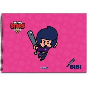 Gıpta Brawlstar 15 Yaprak 25x35 cm Pembe Resim Defteri