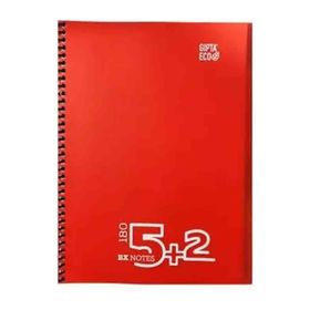 Gıpta Bx Notes 5+2 Seperatörlü Spiralli Plastik Kapak 180 Yaprak Kareli Çizgili A4 Defter