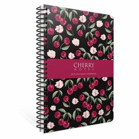 Gıpta Cherry Spiralli Siyah Sert Kapak 120 Yaprak 17x24 Çizgili Defter