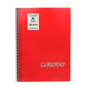Gıpta Chromo Spiralli Kırmızı Plastik Kapak 80 Yaprak A4 Çizgisiz Defter