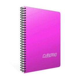 Gıpta Chromo Spiralli Pembe Plastik Kapak 60 Yaprak A4 Kareli Defter