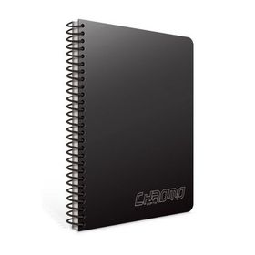 Gıpta Chromo Spiralli Siyah Plastik Kapak 60 Yaprak A4 Çizgisiz Defter