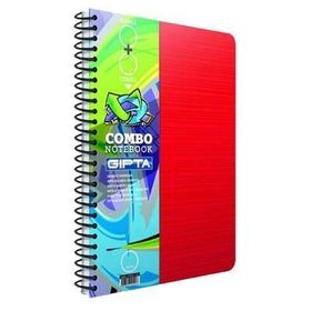 Gıpta Combo Spiralli Kırmızı Plastik Kapak 4 Kareli + 2 Çizgili Bölmeli 150 Yaprak A4 Defter