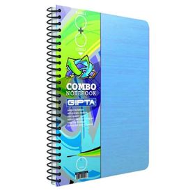 Gıpta Combo Spiralli Mavi Plastik Kapak 4 Kareli + 2 Çizgili Bölmeli 150 Yaprak A4 Defter