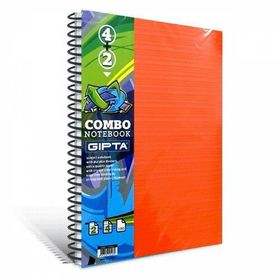 Gıpta Combo Spiralli Turuncu Plastik Kapak 4 Kareli + 2 Çizgili Bölmeli 150 Yaprak A4 Defter