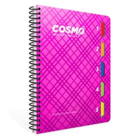 Gıpta Cosmo A4 150 Yaprak Spiralli 5 Seperatorlu Kareli Plastik Kapak Defter 3985
