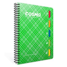 Gıpta Cosmo A4 150 Yaprak Spiralli 5 Seperatorlu Kareli Plastik Kapak Defter 3985