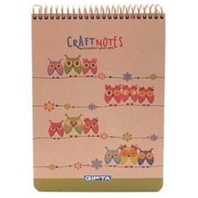 Gıpta Craft Notes Spiralli Baykuş Sert Kapak 100 Yaprak A5 Çizgili Bloknot