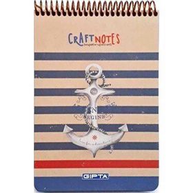 Gıpta Craft Notes Spiralli Çapa Sert Kapak 100 Yaprak A5 Çizgili Bloknot
