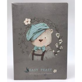 Gıpta Easy Notes Ayıcık Desenli Tel Dikiş Karton Kapak Defter A4 80 Yaprak Kareli Defter