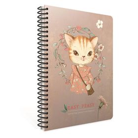 Gıpta Easy Notes Kedi Desenli Tel Dikiş Karton Kapak Defter A4 60 Yaprak Kareli Defter