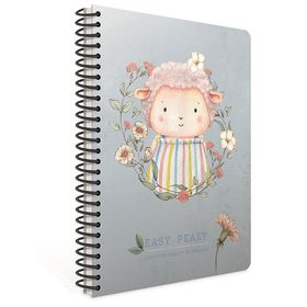 Gıpta Easy Notes Koyun Desenli Tel Dikiş Karton Kapak Defter A4 60 Yaprak Kareli Defter