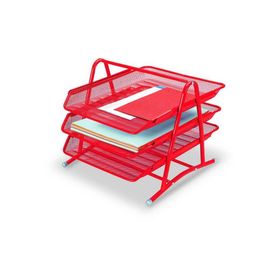Gıpta F0002 3 Katlı Hareketli Kırmızı Metal Evrak Rafı