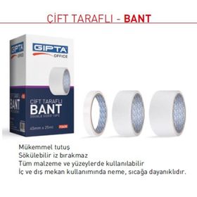 Gıpta F2620 45 mm x 25 m Hotmelt Çift Taraflı Bant