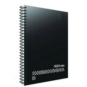 Gıpta Fresco A4 Plastik Kapak 80 Yaprak Çizgili Spiralli Siyah Defter
