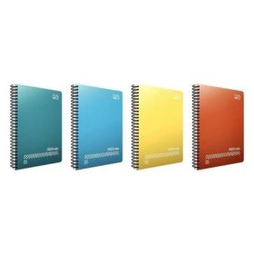 Gıpta Fresco Spiralli PP Kapak A4 120 Yaprak Okul 2 Kareli 2 Çizgili 4'lü Set Kareli Çizgili Defter
