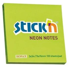 Gıpta Hopax Stıckn 76x76 Fosforlu Yeşil 100 Yaprak Not Kağıdı