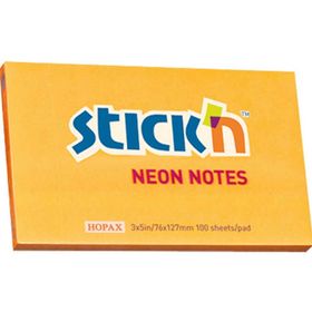 Gıpta Hopax Stıckn HE21168 Neon Turuncu 76x127 mm 100 Yaprak Yapışkanlı Not Kağıdı