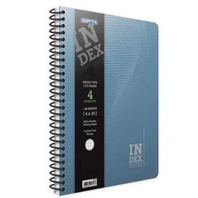Gıpta İndex Notes Metalik Mavi Sert Kapak 140 Yaprak 19x26 cm Kareli Spiralli Defter