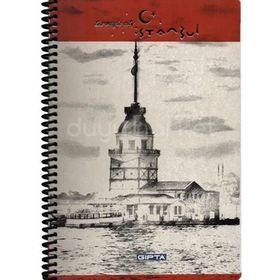 Gıpta Istanbul Temalı A4 Spiralli Kareli Kız Kulesi Defter